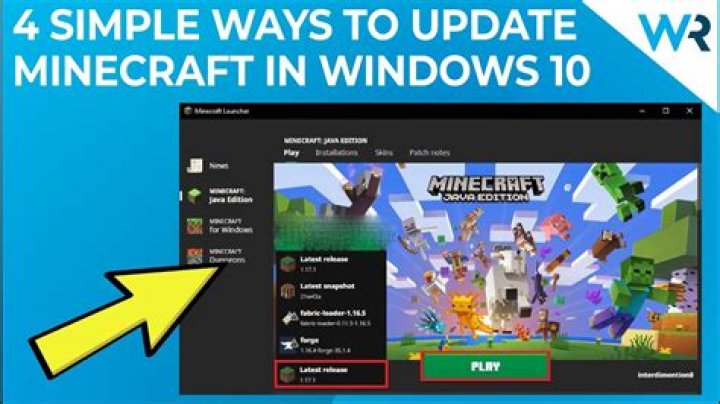 How to update minecraft windows 10
