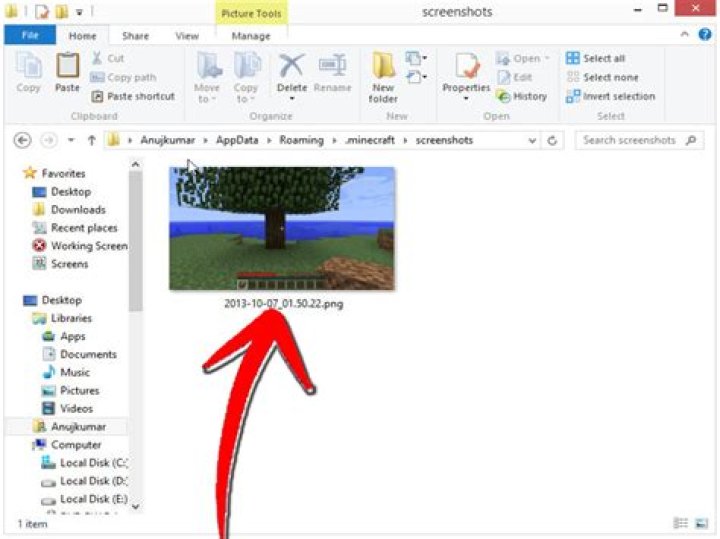 How to view minecraft screenshots