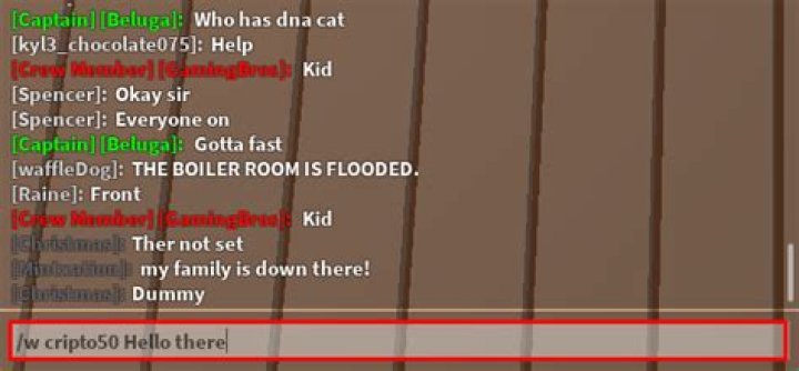 How to whisper to someone in roblox