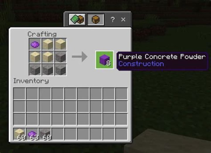 Minecraft how to craft concrete