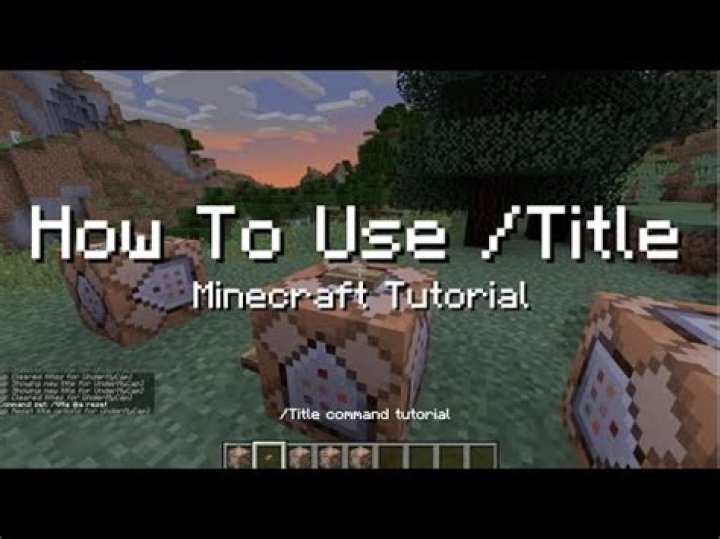 Minecraft how to use /title