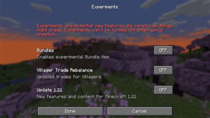 What are vanilla experiments in minecraft