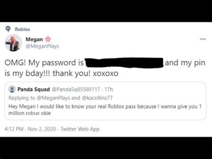 What is meganplays roblox password 2021