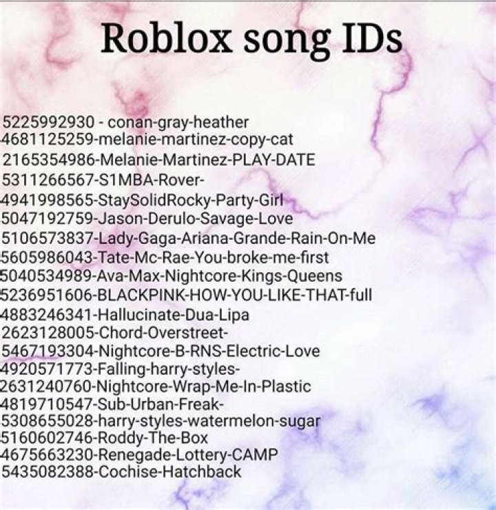 What is the id for savage love on roblox
