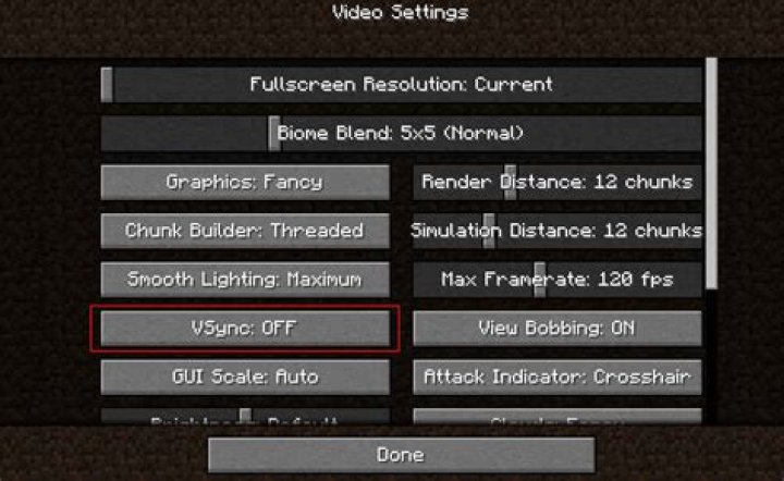 What is vsync in minecraft