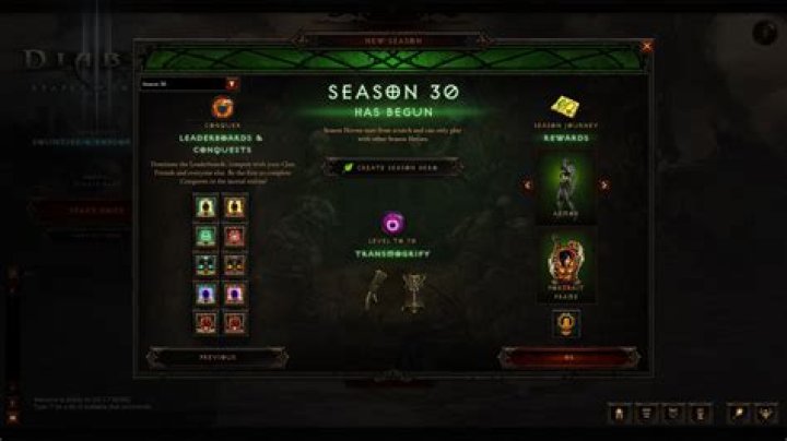 When does season 18 diablo 3 start