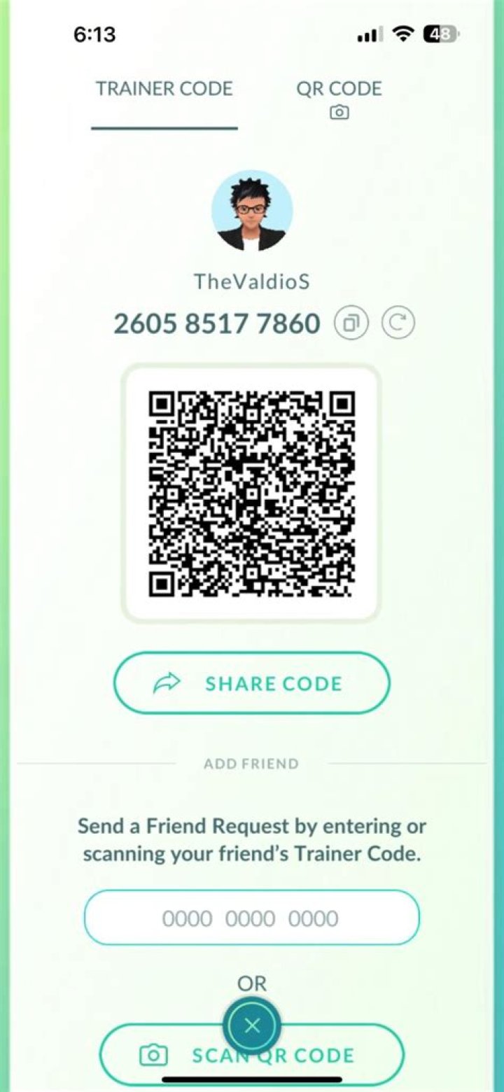 Where do i find my trainer code in pokemon go