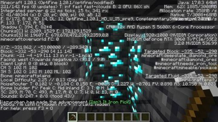 Where is gold most commonly found in minecraft