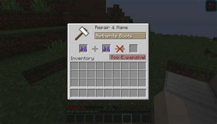 Why does it say too expensive in minecraft