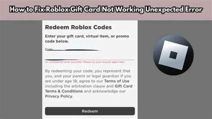 Why is my roblox gift card not working