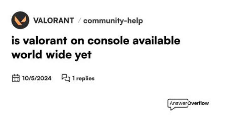 Why isn t valorant on console